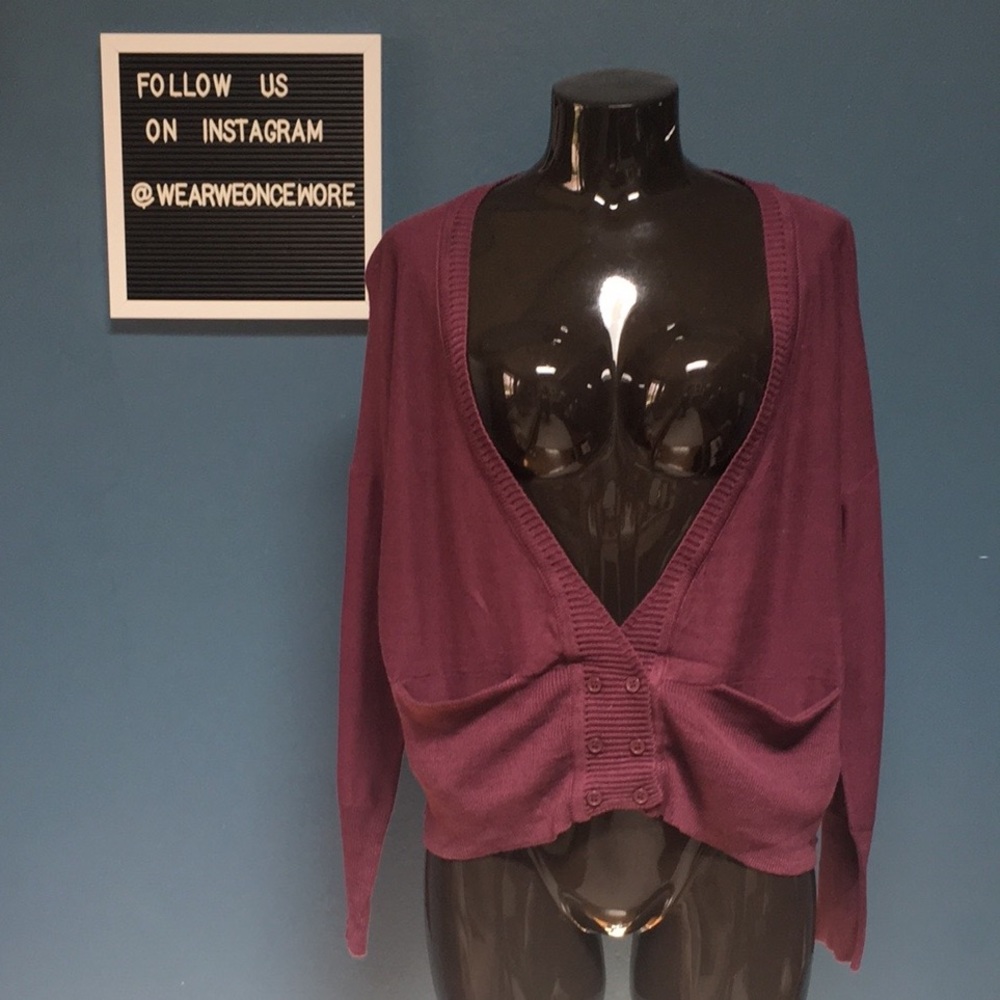 Long  Sleeve Deep V Cardigan